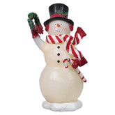 10" Lighted Merry Snowman Holding Wreath
