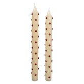 10" Red Dot Taper Candles Set/2