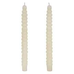 10" Unscented Tan Pumpkin Shaped Taper Candles Box Set/2