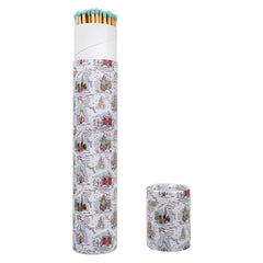 11.75" "Long Safety Matches In Winter Village Scene Matchbox Tube