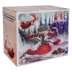 12" Animated, Musical & Lighted Christmas Art Deco With Santa Table Piece