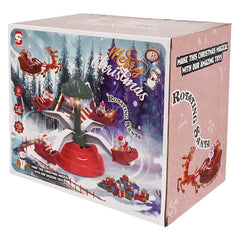 12" Animated, Musical & Lighted Christmas Art Deco With Santa Table Piece