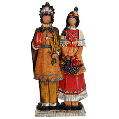 12" Native American Couple Figurine