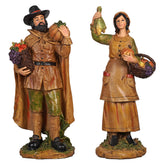 12" Resin Harvest Pilgrim Couple
