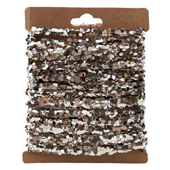 120" Champagne Finish String Glitter Garland On Kraft Card