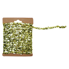 120" Gold Finish String Glitter Garland On Kraft Card