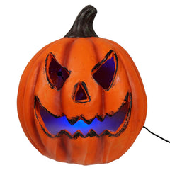 14" Lighted Sinister Magnesium Smoking Halloween Pumpkin