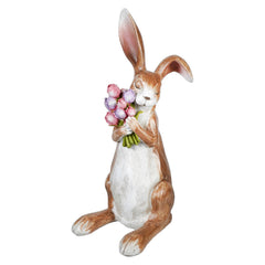 16" Serene Brown Bunny Clutching Spring Floral Bouquet