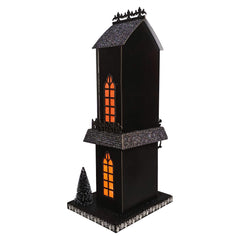 17.25" Lighted Spider Haunted Gothic House