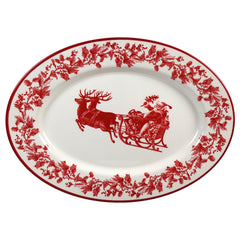 17" Yuletide Santa "Enamel" Melamine Oval Platter