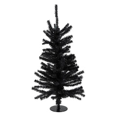 18" Black Tree With Metal Base