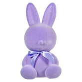 20" Large Flocked Purple Sitting Bunny