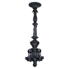 29" Large Black Pillar Candle Holder