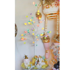 48" Large Lighted LED Pastel Easter Egg Tree With Timer