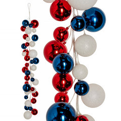 48" Red, White & Blue Ball Garland