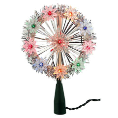 5.5" UL 10L Snowflake With Multicolored Lights Tree Topper