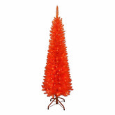 5 Foot Pre-Lit Orange Slim Tree