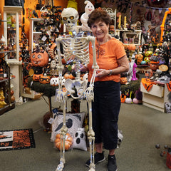 60" Large Lighted Hanging Halloween Moving Eyes Skeleton With Timer