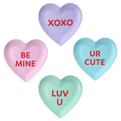 7.5" Conversation Heart Melamine Plates Set/4