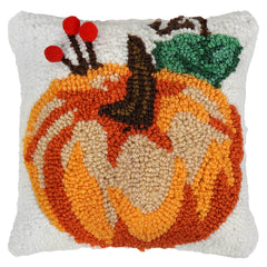 7.5" Pumpkin Hooked Pillow