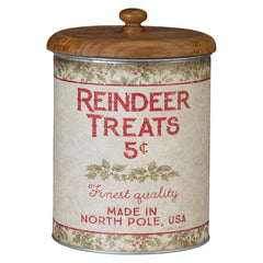 7.5" Vintage Reindeer Treats Canister