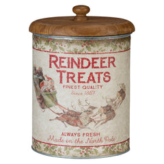 7.5" Vintage Reindeer Treats Canister