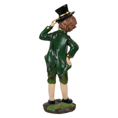 7.75" Dapper Irish Boy Statue With Gold Accents