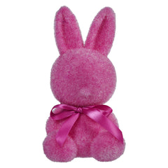 7" Flocked Sitting Hot Pink Bunny