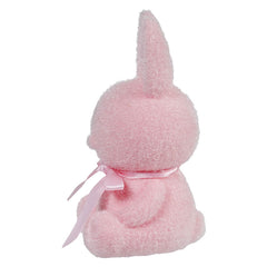 7" Flocked Sitting Pink Bunny