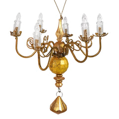 7" Iron Chandelier Gold Ornament