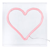 7" Neon Red Heart Electric LED Rope Light Tabletop Decor