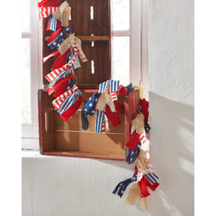 72" American Flag Tie Garland