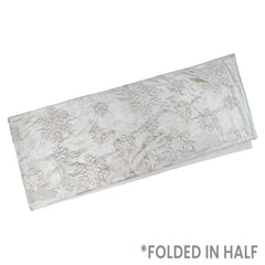 72" Cotton Blend Velvet Table Runner With Embroidered Snowflakes & Beads