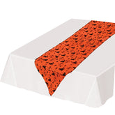 72" Orange Halloween Fabric Table Runner