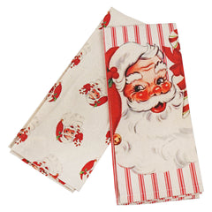 27" Vintage Santa Tea Towels Set/2
