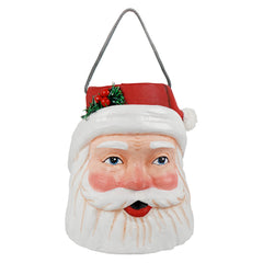 11" Jolly Santa Paper Mache Container