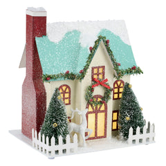 8.25" Lighted Wreath House Sitter