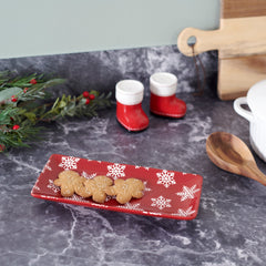 9.75" Rectangular Snowflake Platter