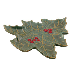 9" Holly Berry Tree Plate
