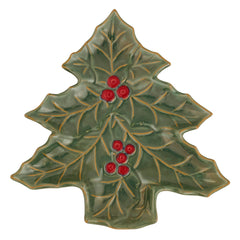 9" Holly Berry Tree Plate