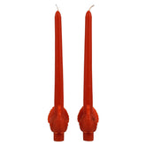 10" Unscented Acorn Colored Taper Candles With Turkey Box Set/2