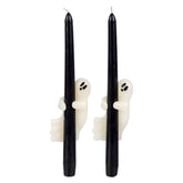 10" Unscented Black Taper Candles With Ghosts Box Set/2