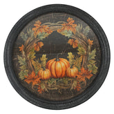 26" Large Round Framed Pumpkin Harvest Print