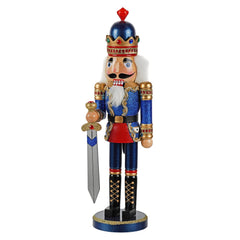 15" Santa's Workshop ~ Blue Bejeweled King Nutcraker