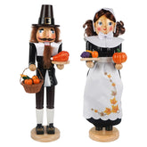 15" Pilgrim Man & Woman Thanksgiving Harvest Nutcrackers