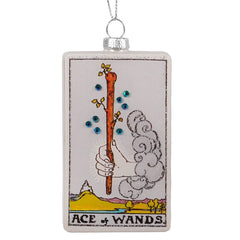 Ace Of Wands - Tarot Card Glass Ornament