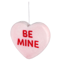 "BE MINE" Large Flocked Light Pink Conversation Heart