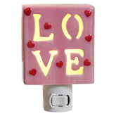 "LOVE" Pink Valentine's Day Night Light With Hearts