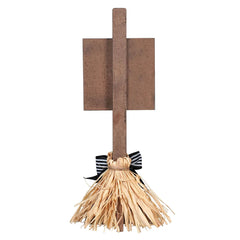 "Trick Or Treat" Straw Broom Sign