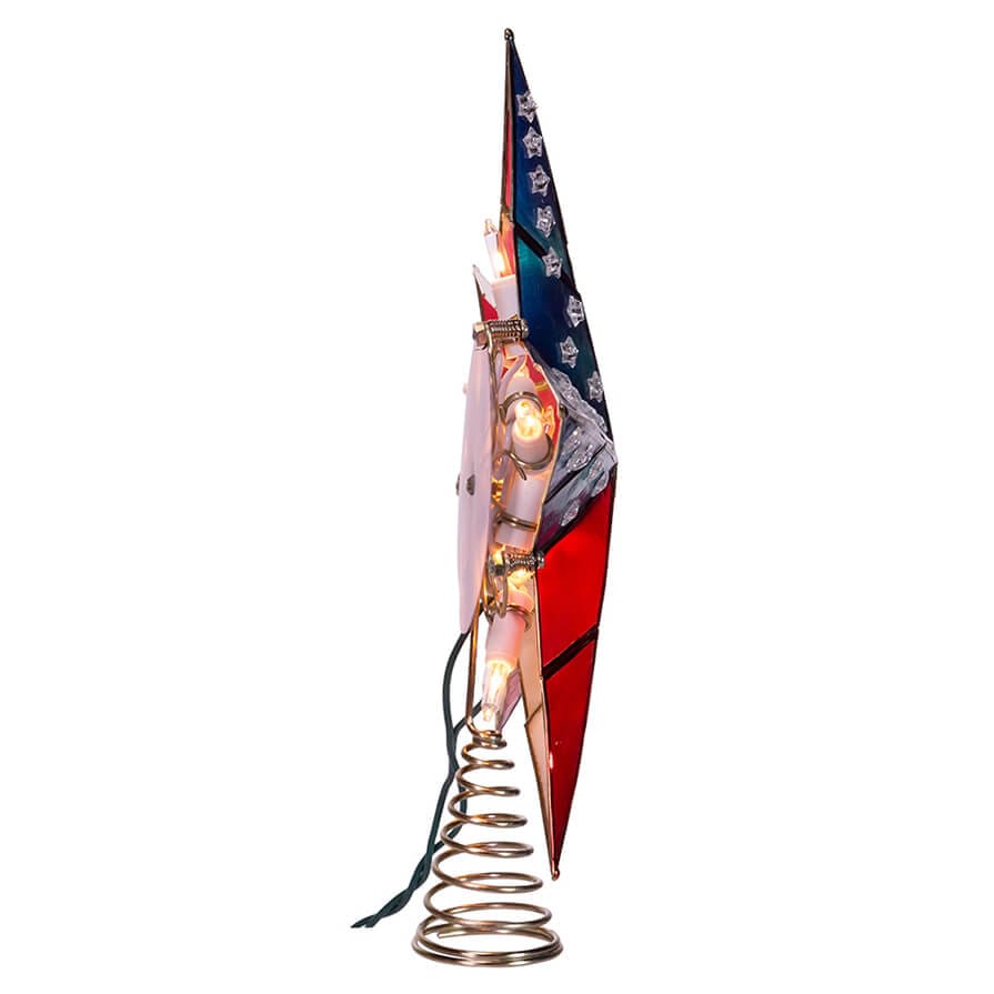 10-Light Capiz American Flag Inspired Star Tree Topper